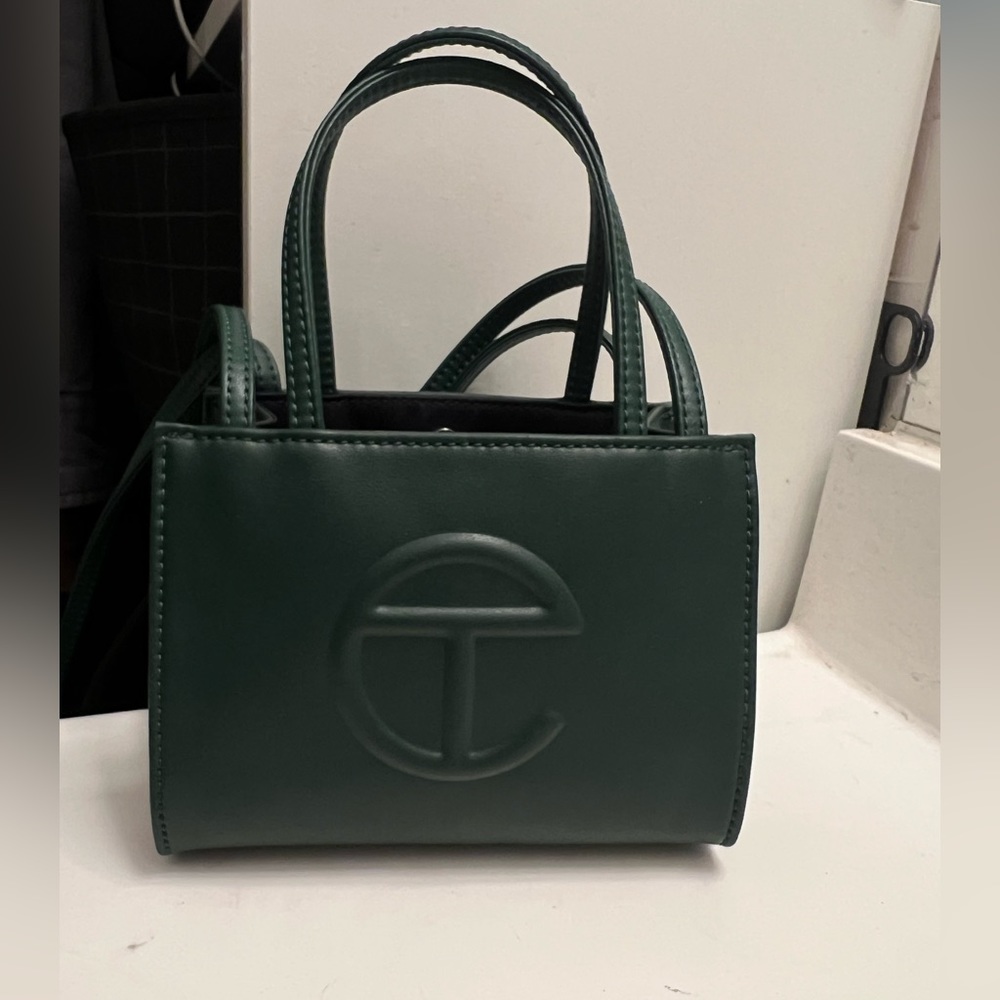 TELFAR DARK GREEN SHOPPING MINI BAG
